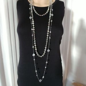 Bundle of Long Crystal Bead Necklaces-1 Vintage